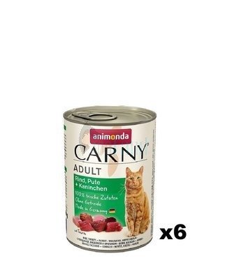 Animonda Cat Carny Adult Rind, Pute und Kaninchen 6x400g