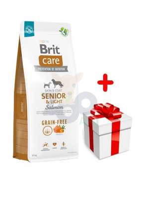BRIT CARE Dog Grain-free Senior & Light Salmon 12kg + Überraschung für den Hund