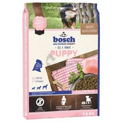 Bosch Bosch Welpe, Geflügel 7,5 kg + Mr.BIG Junior Stücke in Sauce mit Huhn 400g für Hunde GRATIS