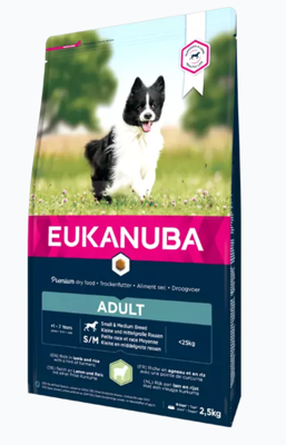 EUKANUBA Adult Small&Medium Breed Rich In Lamb & Rice 2x12kg