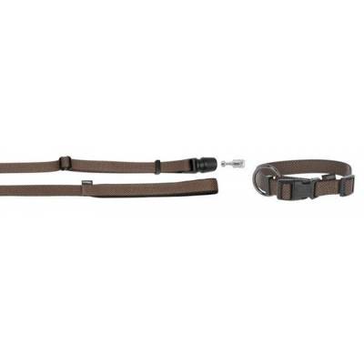  KERBL GoLeyGo Set, Halsband + Bandleine mit Adapter 25mm x 40-65cm, 2cm x 1,4-2m, braun, M, max 60kg
