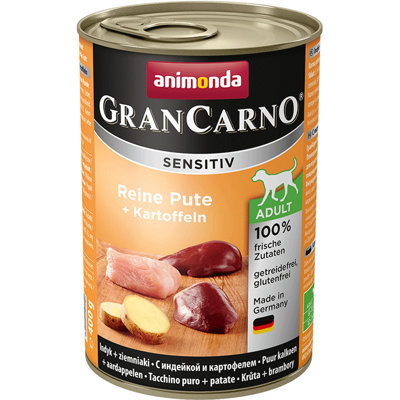 Animonda Dog GranCarno Adult Sensitiv Reine Pute und Kartoffeln 12x400g