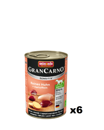 Animonda Dog GranCarno Sensitiv Adult Reines Huhn und Kartoffeln 6x400g 