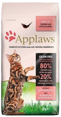 Applaws Adult Huhn mit Extra Lachs Trockenfutter für Katzen 2kg