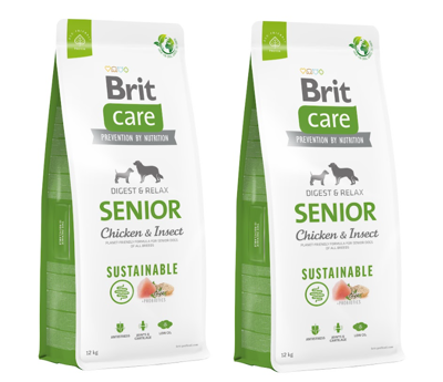 BRIT CARE Care Dog Sustainable Senior Chicken & Insect 2x12kg