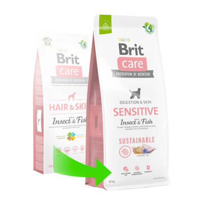 BRIT CARE Sustainable Sensitive Insect & Fish 12kg+2kg