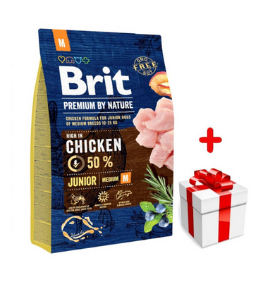BRIT Premium By Nature Junior M 3kg + Überraschung für den Hund