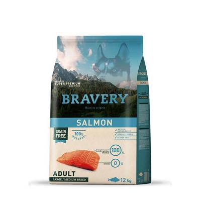Bravery Grain Free Adult Medium Large Salmon 2x12kg