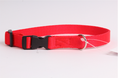 DogStuffs Halsband mit Kunststoffschnalle 15mm/24-40cm rot