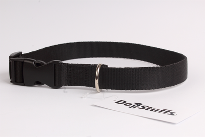 DogStuffs Halsband mit Kunststoffschnalle 15mm/24-40cm schwarz