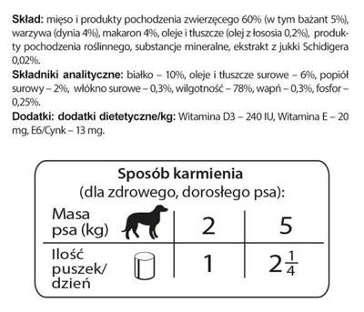 Dolina Noteci PREMIUM für Hunde kleiner Rassen mit Fasan, Kürbis und Nudeln 6x185 g