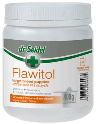 Dr. Seidel FLAWITOL für Welpen großer Rassen Vitamin- und Mineralstoffpräparat mit Traubenflavonoiden 400g