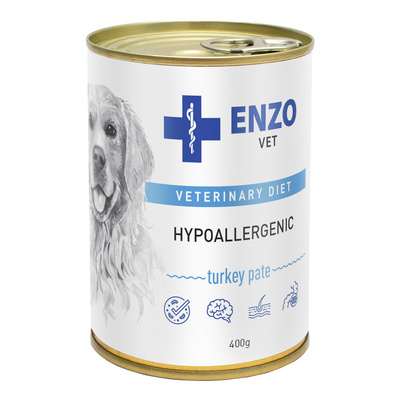 ENZO VET Hypoallergenes Futter mit Pute für Hunde 16x400g