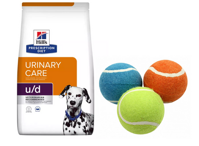 HILL'S PD Prescription Diet Canine u/d Urinary Care 10kg + Schwimmender Tennisball 1 Stück GRATIS!
