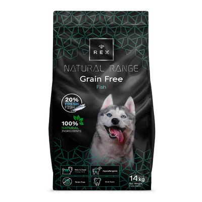 Rex Natural Range Grain Free Fish 14kg + Überraschung für den Hund