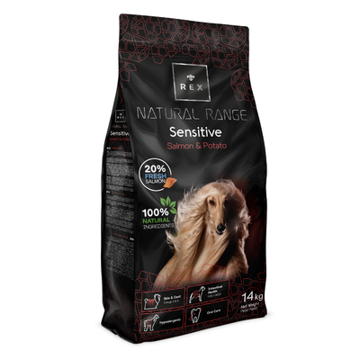 Rex Natural Range Sensitive Salmon & Potato 14kg + Überraschung für den Hund