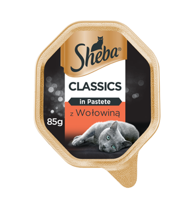 SHEBA® Classics 85g mit Rindfleisch - Katzennassfutter in Pastete