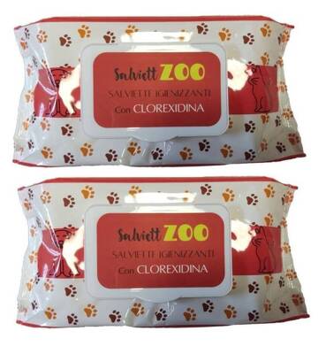 SalviettZOO - Hunde- und Katzenpflegetücher 2x50 Stück (Chlorhexidin)