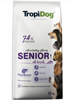 TROPIDOG Premium Senior 12kg + Überraschung für den Hund