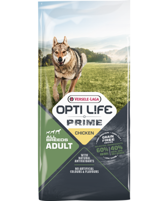VERSELE-LAGA Opti Life Prime Adult Chicken 12,5kg - Getreidefreies Futter für ausgewachsene Hunde mit Hähnchen
