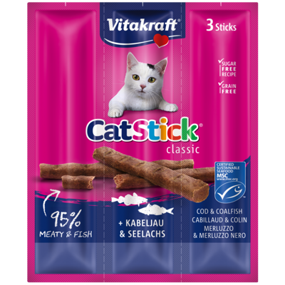 Vitakraft Cat Stick® + Kabeljau & Seelachs 3x18g
